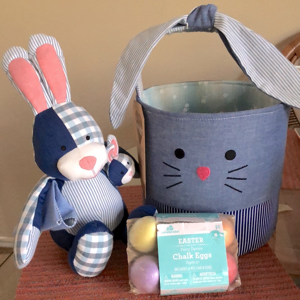 🐇Kipekee Bunny Toy & Basket NWOT🐇